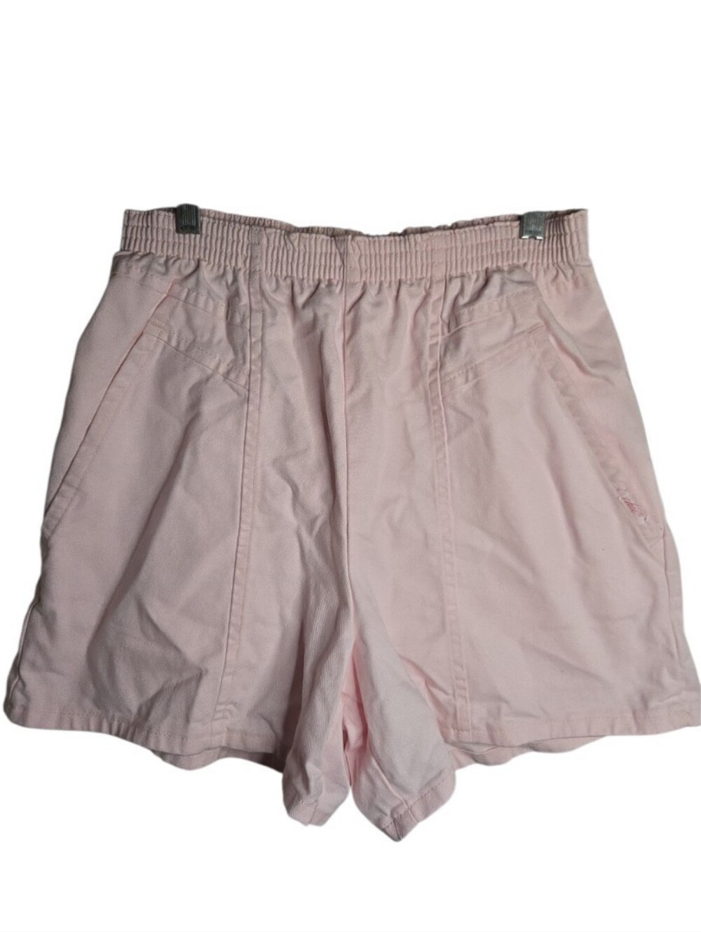 Vtg 90s Chic/ Baby Pink Elastic Waist Denim MOM shorts Made in USA S